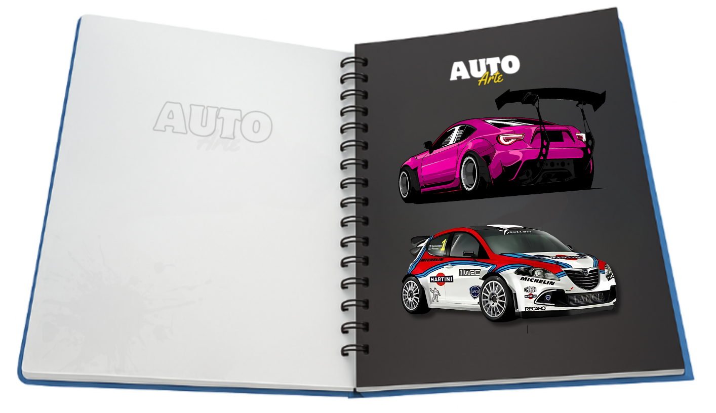Libro para Colorear Wrc/Drift/Dragster/Gran Turismo, 57 Paginas, 55 Autos Modificados para colorear, 21.4 x 29 cm.