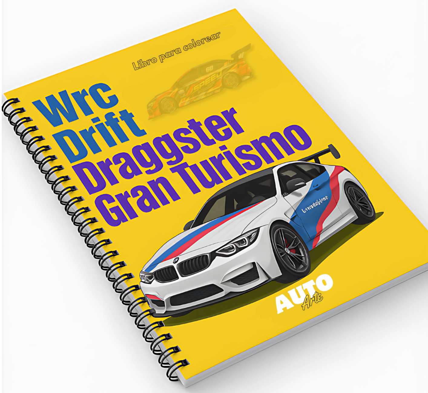 Libro para Colorear Wrc/Drift/Dragster/Gran Turismo, 57 Paginas, 55 Autos Modificados para colorear, 21.4 x 29 cm.